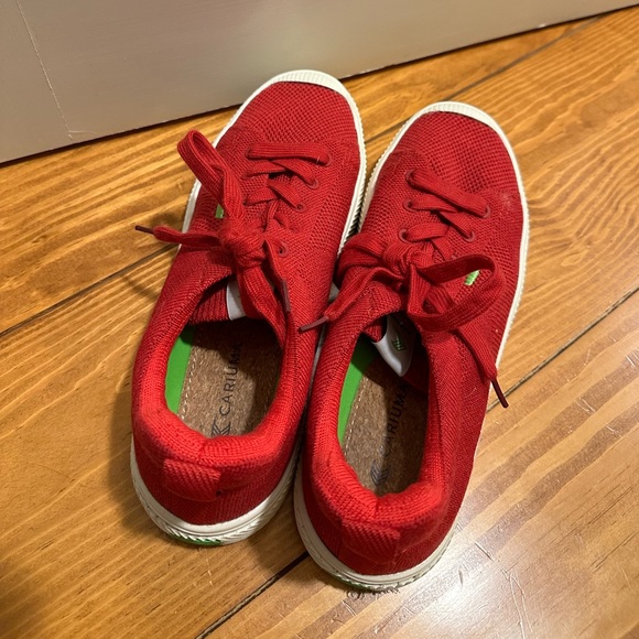 Cariuma Raw Red Knit Ibi Low Sneaker Size 7.5 - Picture 7 of 9